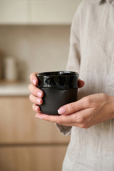 Must Siyah Mavi Hareli El Yapımı 2 Li Mug 8637