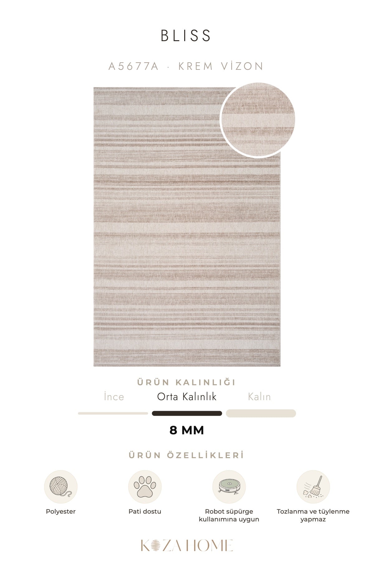 Calvin Klein Bliss Krem Vizon Halı A5677A