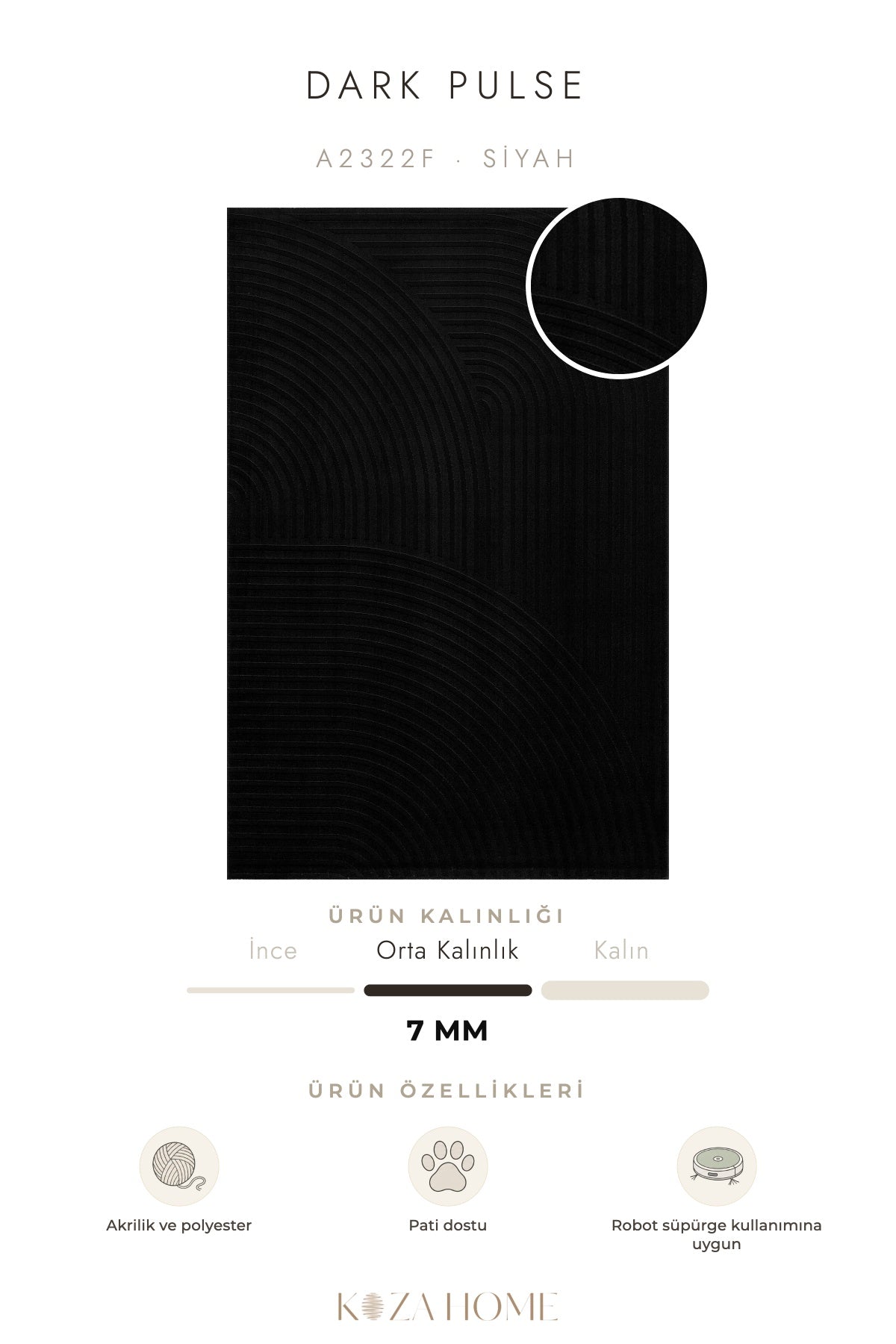 Calvin Klein Dark Pulse Siyah Halı A2322F