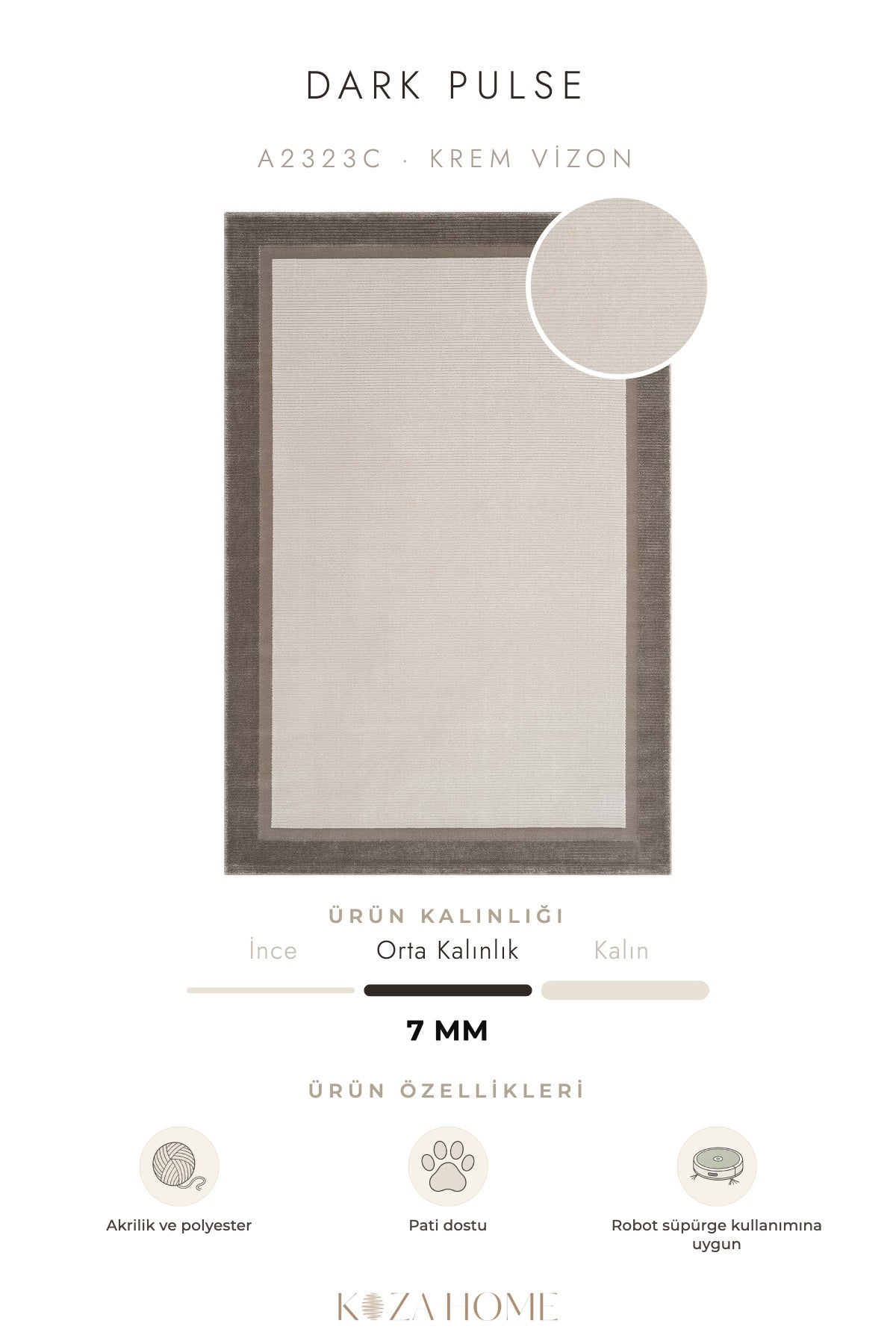 Calvin Klein Dark Pulse Krem Vizon Halı A2323C