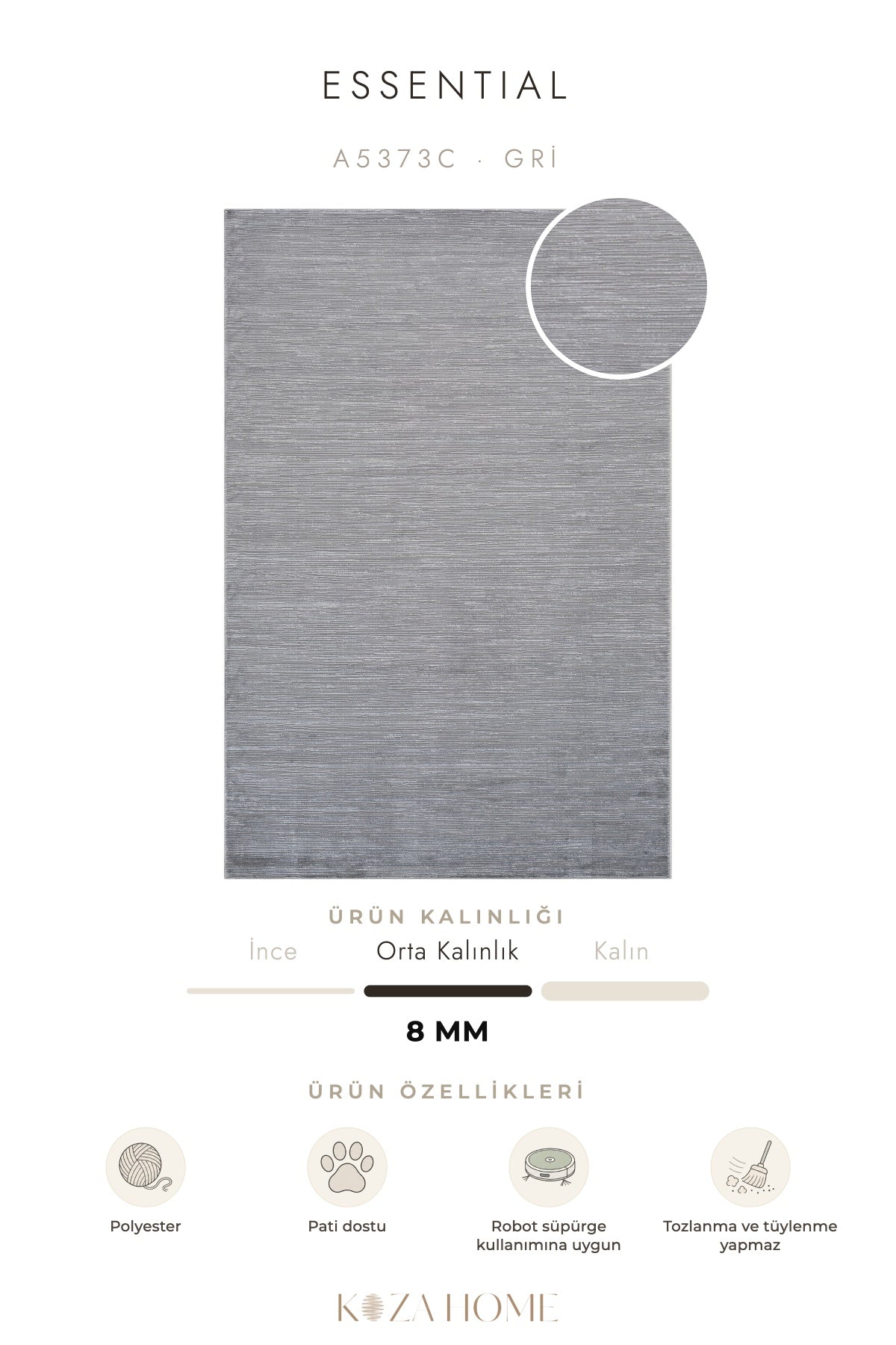 Calvin Klein Essential Gri Halı A5373C