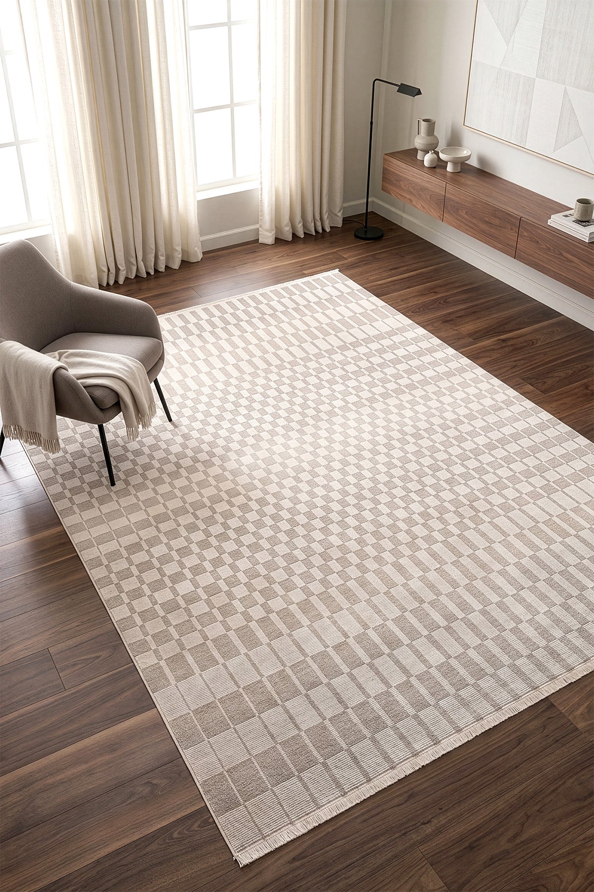 Calvin Klein Etro Krem Vizon Halı A6115A