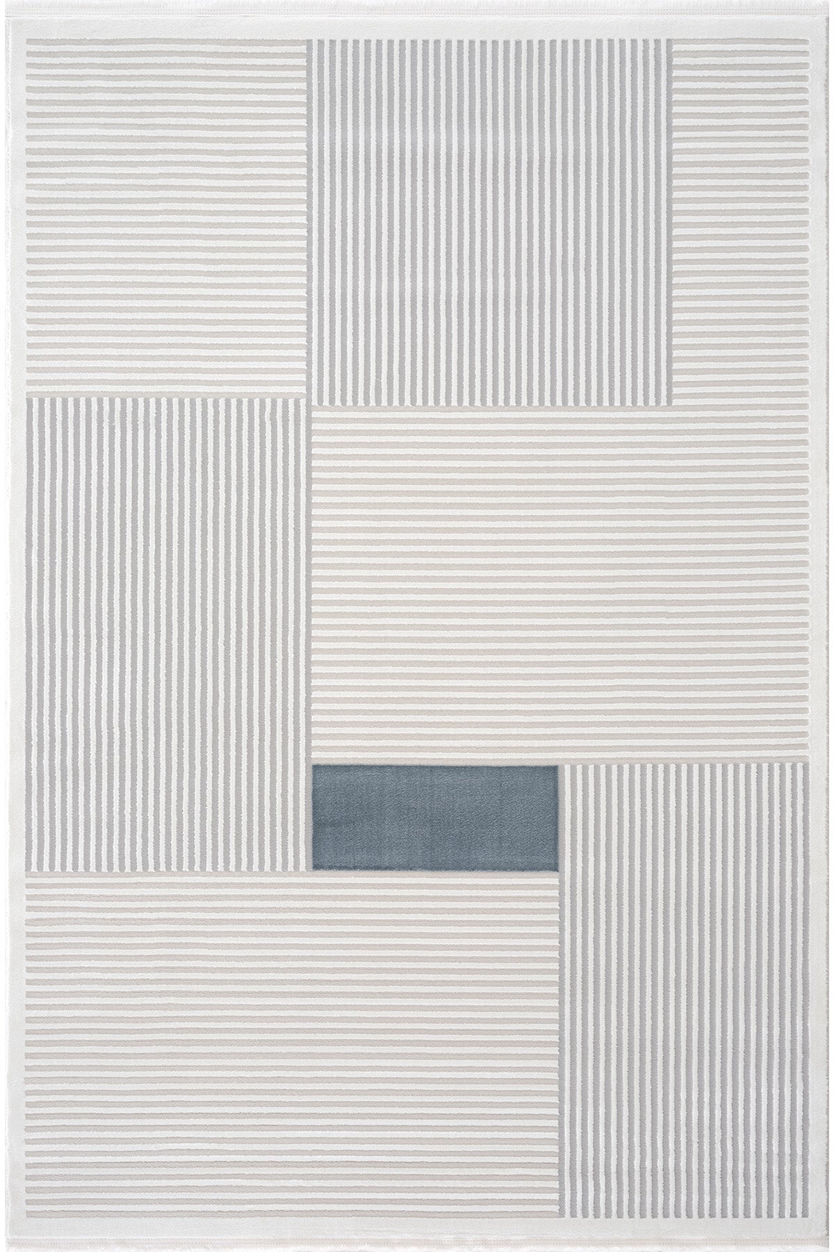 Farahan Krem Mavi Geometrik Tozumaz Salon Koridor Balkon Teras Bahçe Oturma Odası Halısı A0859A