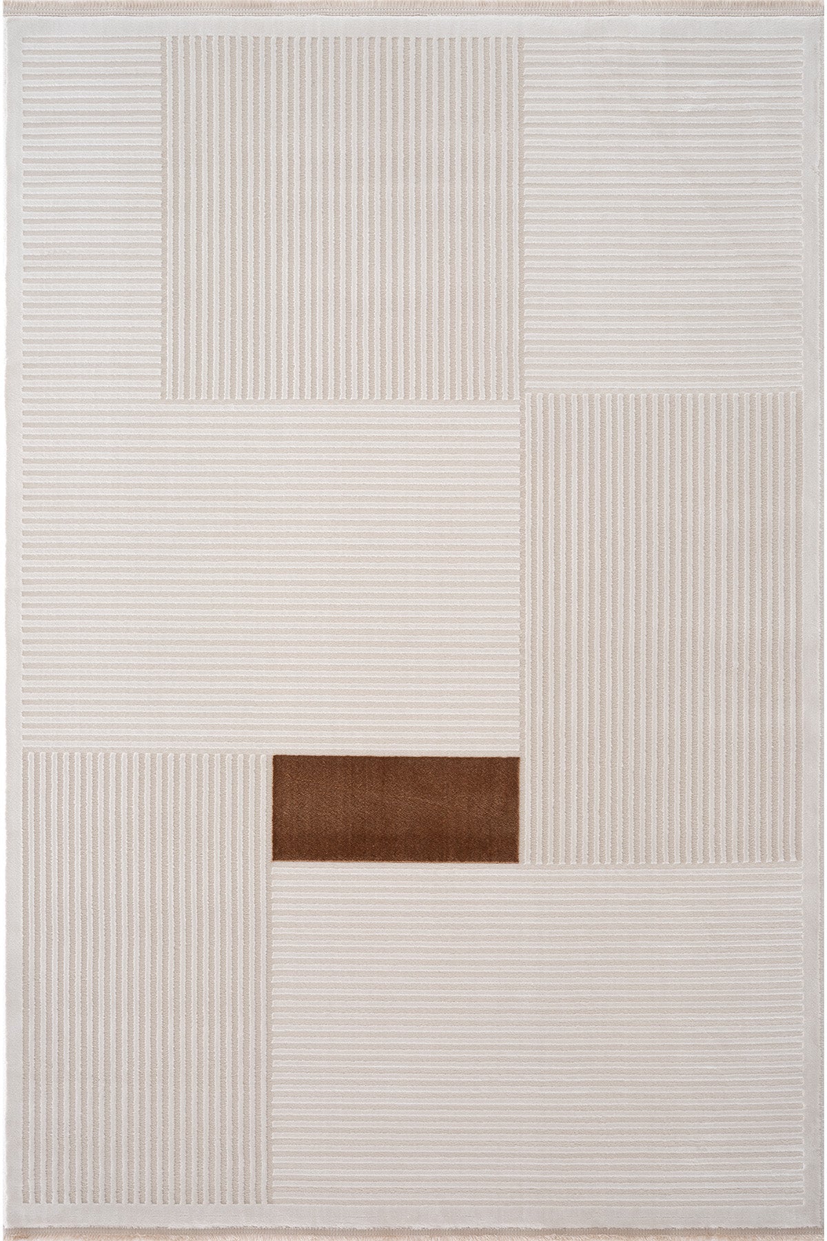 Farahan Krem Tarçın  Geometrik Desenli Halı A0859A