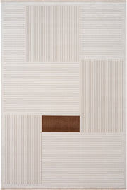 Farahan Krem Tarçın  Geometrik Desenli Halı A0859A