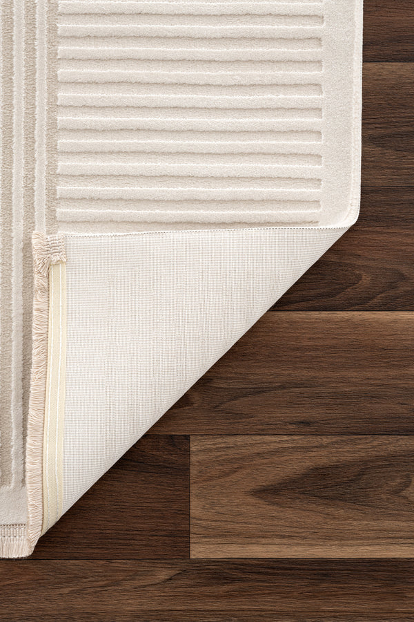 Farahan Krem Tarçın  Geometrik Desenli Halı A0859A