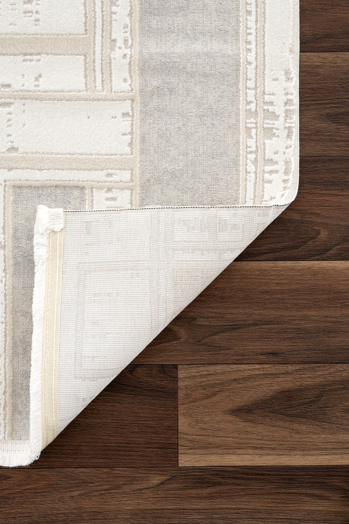 Farahan Gri Bej Geometrik Tozumaz Salon Koridor Balkon Teras Bahçe Oturma Odası Halısı A0860A