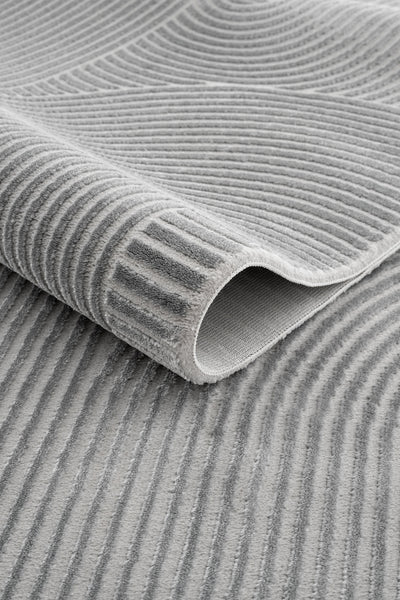 Farahan Gri  Geometrik Desenli Halı A0861A