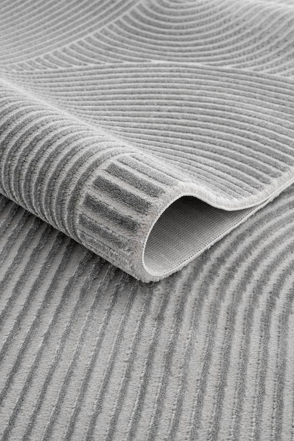 Farahan Gri  Geometrik Desenli Halı A0861A