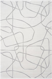 Farahan Krem Gri  Geometrik Desenli Halı A0858A