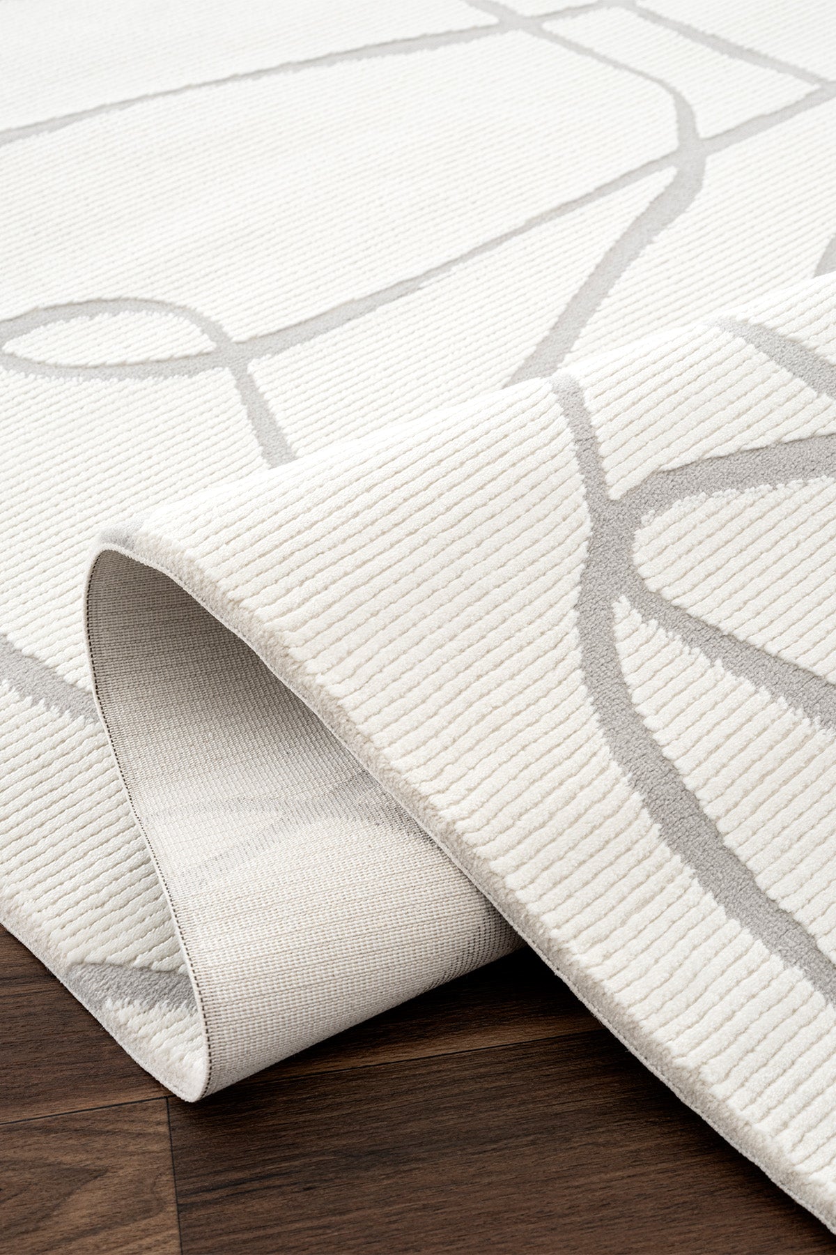 Farahan Krem Gri Geometrik Tozumaz Salon Koridor Balkon Teras Bahçe Oturma Odası Halısı A0858A