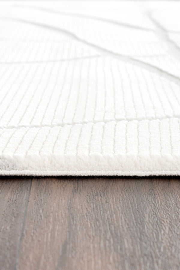 Farahan Krem Gri  Geometrik Desenli Halı A0858A