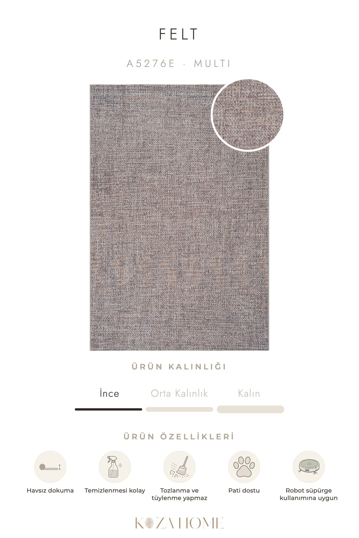 Calvin Klein Felt Multi Halı A5276E