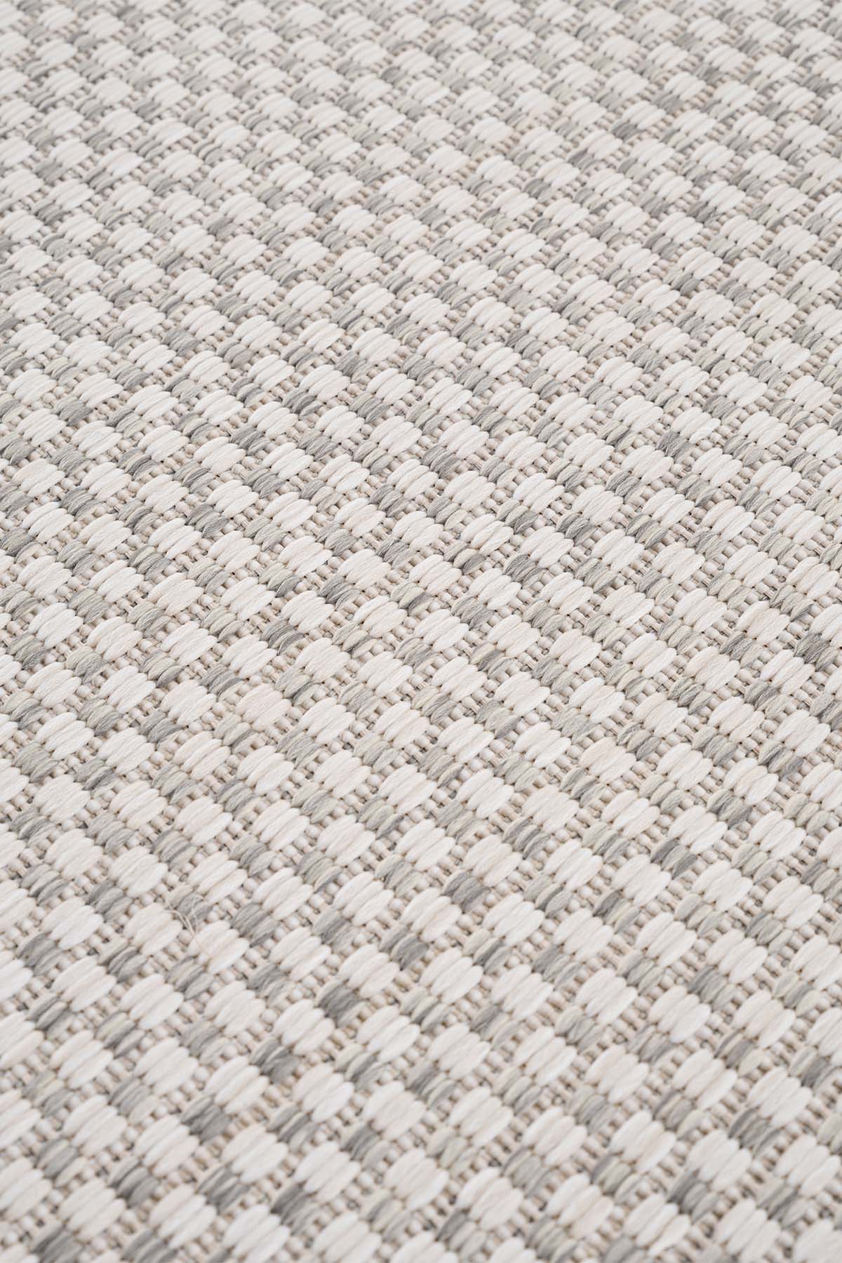 Fresco Ekru Antrasit İskandinav Jüt Yıkanabilir Halı Kilim Balkon Teras Salon Koridor Halısı 20521A
