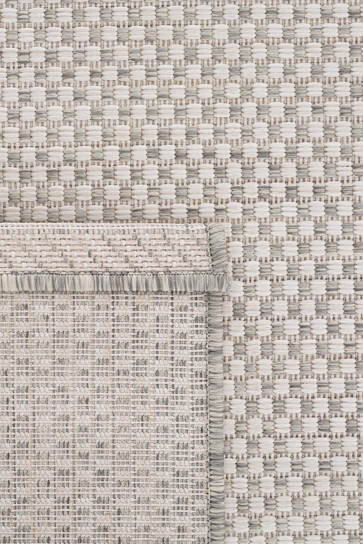 Fresco Ekru Antrasit İskandinav Jüt Yıkanabilir Halı Kilim Balkon Teras Salon Koridor Halısı 20521A