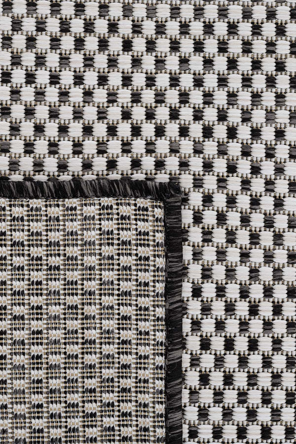 Fresco Ekru Siyah Yıkanabilir Halı 20521A