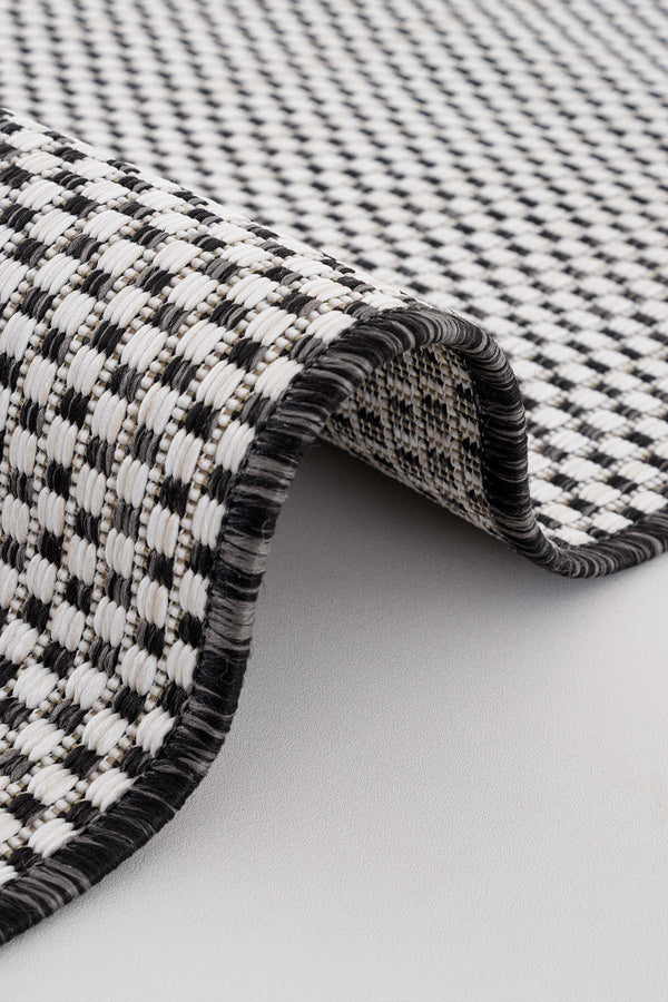 Fresco Ekru Siyah Yıkanabilir Halı 20521A