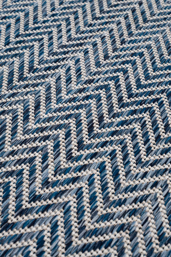 Fresco Ekru Lacivert Yıkanabilir Halı 20522A