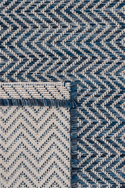 Fresco Ekru Lacivert Yıkanabilir Halı 20522A