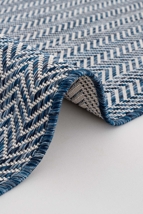 Fresco Ekru Lacivert Yıkanabilir Halı 20522A