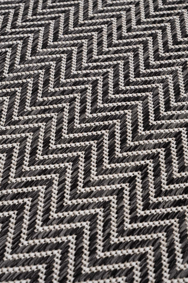 Fresco Ekru Siyah Yıkanabilir Halı 20522A