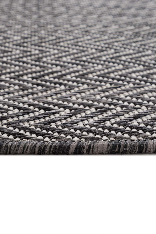 Fresco Ekru Siyah Yıkanabilir Halı 20522A