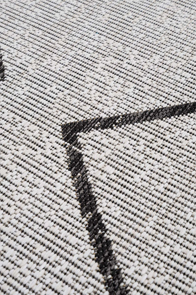 Fresco Ekru Siyah Yıkanabilir Halı 22563A