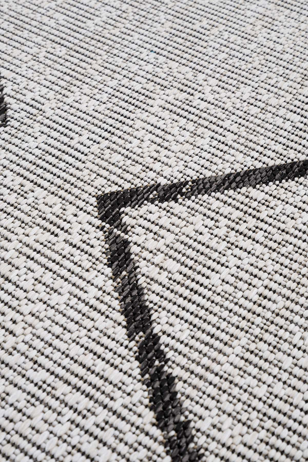 Fresco Ekru Siyah Yıkanabilir Halı 22563A