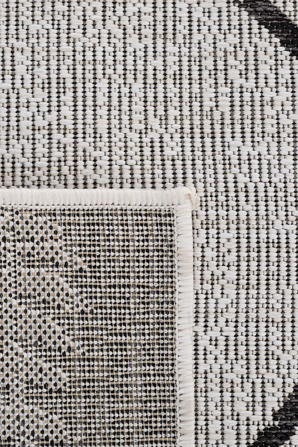 Fresco Ekru Siyah Yıkanabilir Halı 22563A