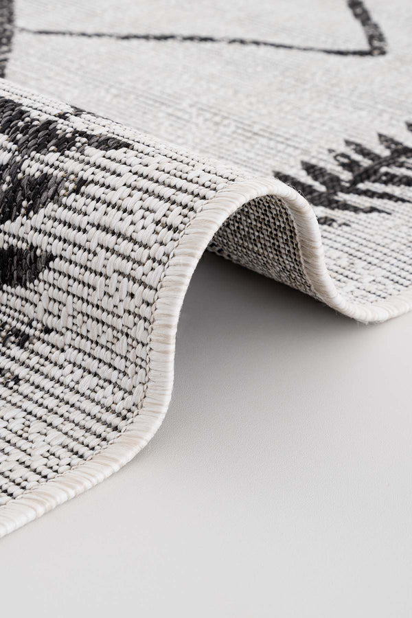 Fresco Ekru Siyah Yıkanabilir Halı 22563A