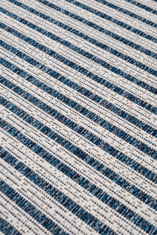 Fresco Ekru Lacivert Yıkanabilir Halı 22835A