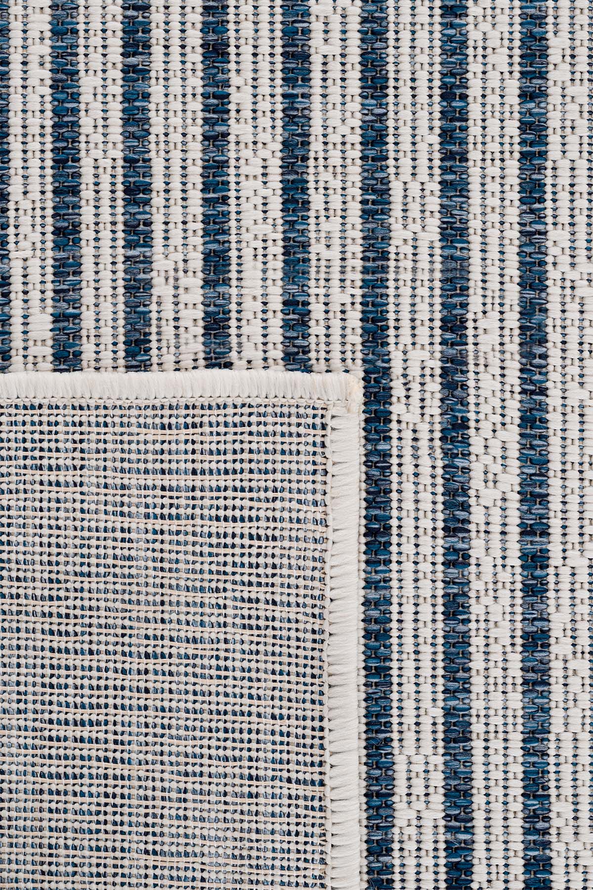 Fresco Ekru Lacivert İskandinav Jüt Yıkanabilir Halı Kilim Balkon Teras Salon Koridor Halısı 22835A