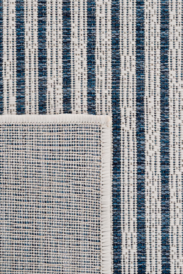 Fresco Ekru Lacivert Yıkanabilir Halı 22835A