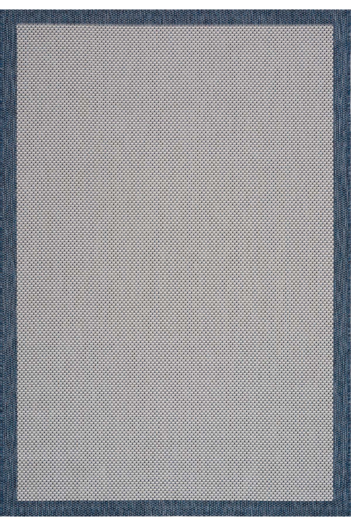 Fresco Ekru Lacivert İskandinav Jüt Yıkanabilir Halı Kilim Balkon Teras Salon Koridor Halısı 23745A