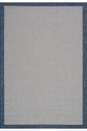 Fresco Ekru Lacivert Yıkanabilir Halı 23745A