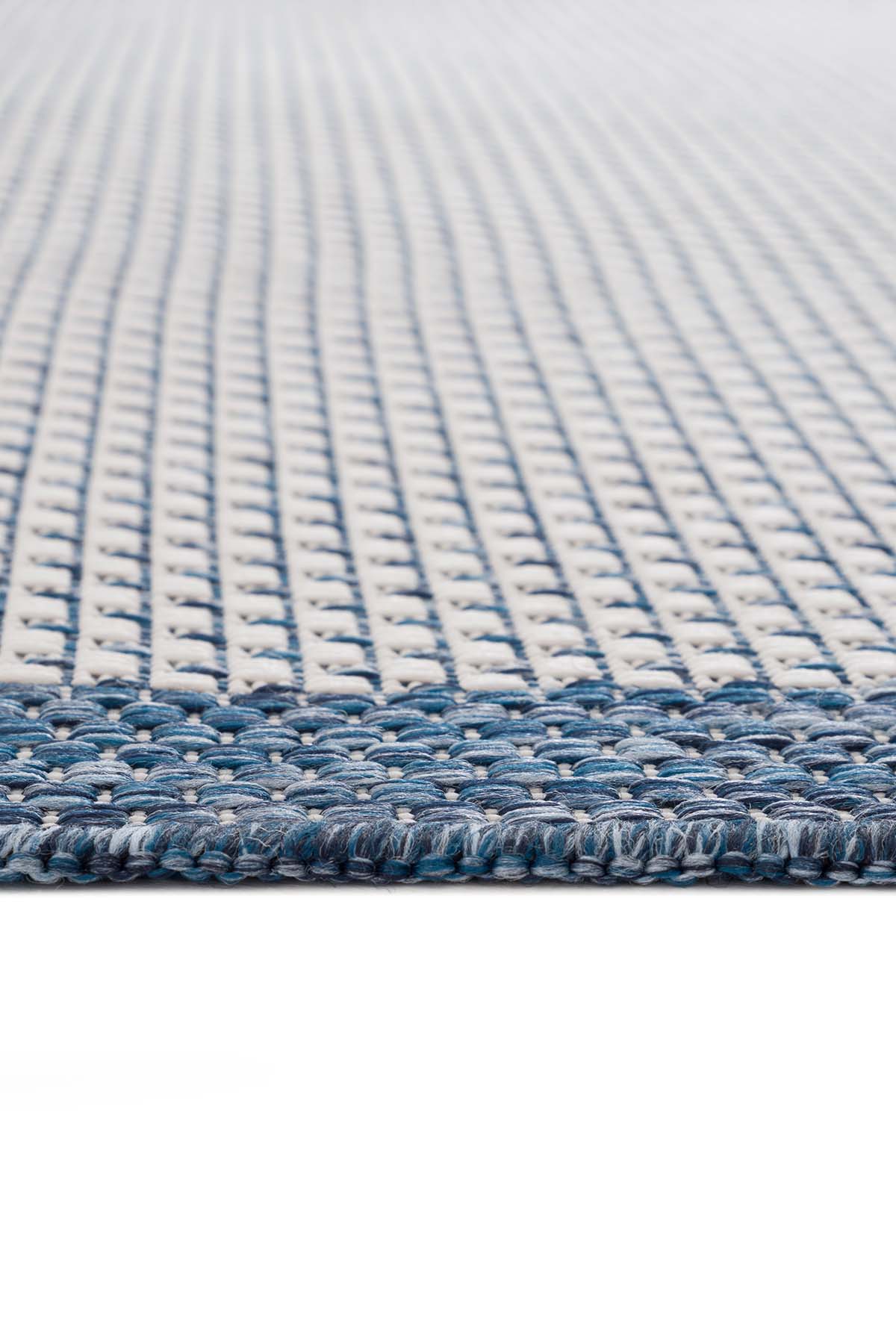 Fresco Ekru Lacivert İskandinav Jüt Yıkanabilir Halı Kilim Balkon Teras Salon Koridor Halısı 23745A