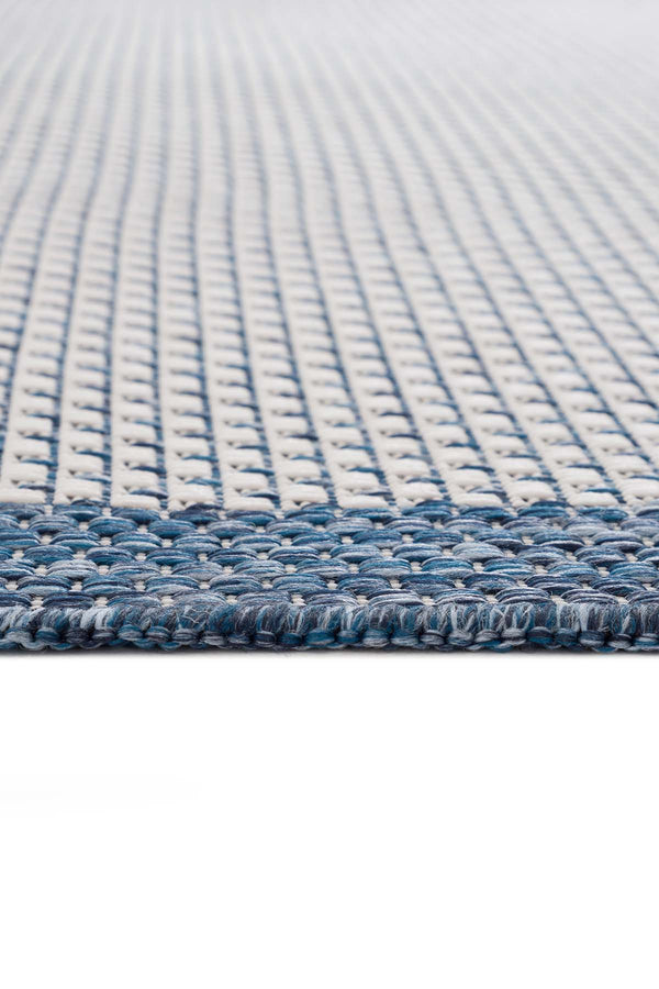 Fresco Ekru Lacivert Yıkanabilir Halı 23745A