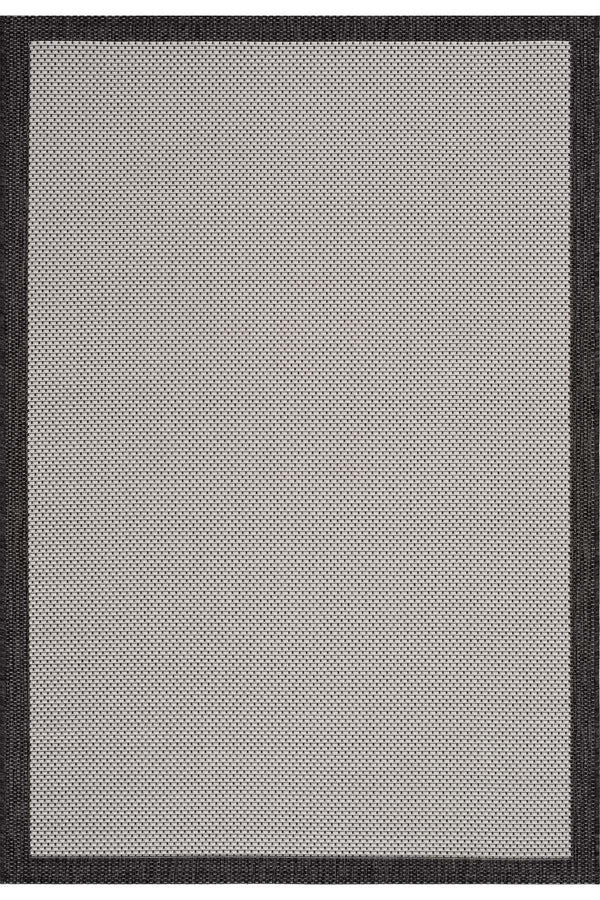Fresco Ekru Siyah Yıkanabilir Halı 23745A