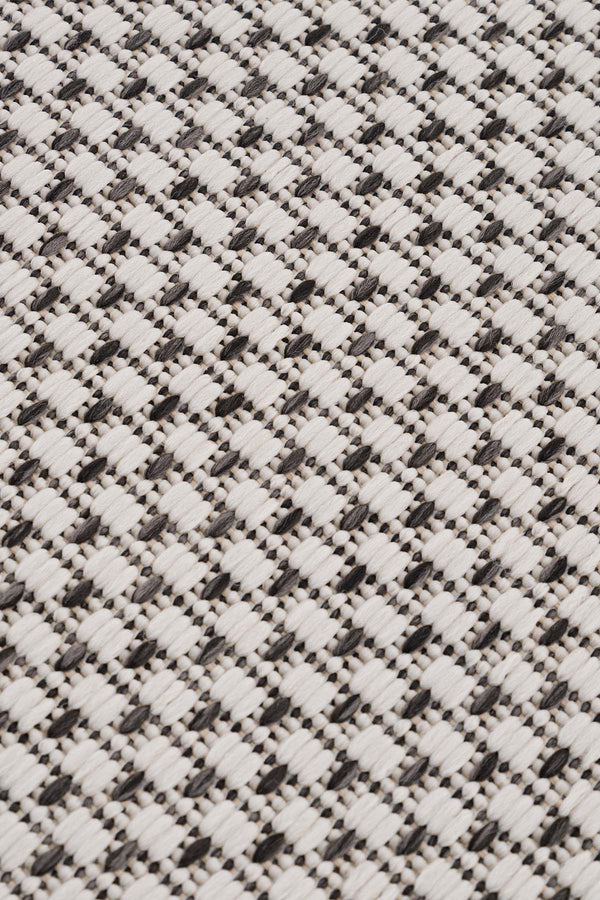 Fresco Ekru Siyah Yıkanabilir Halı 23745A