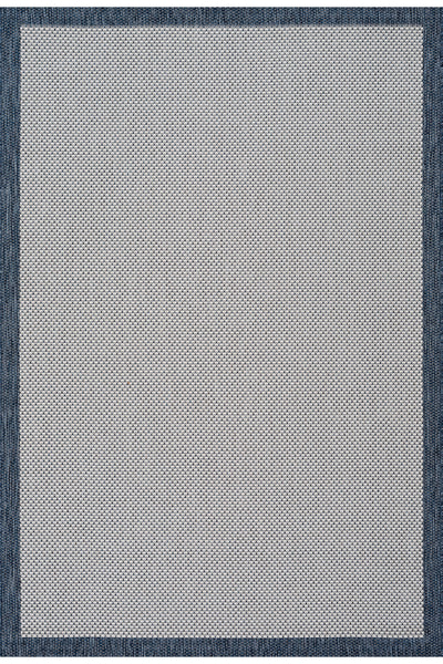 Fresco Ekru Lacivert Yıkanabilir Halı 23745A