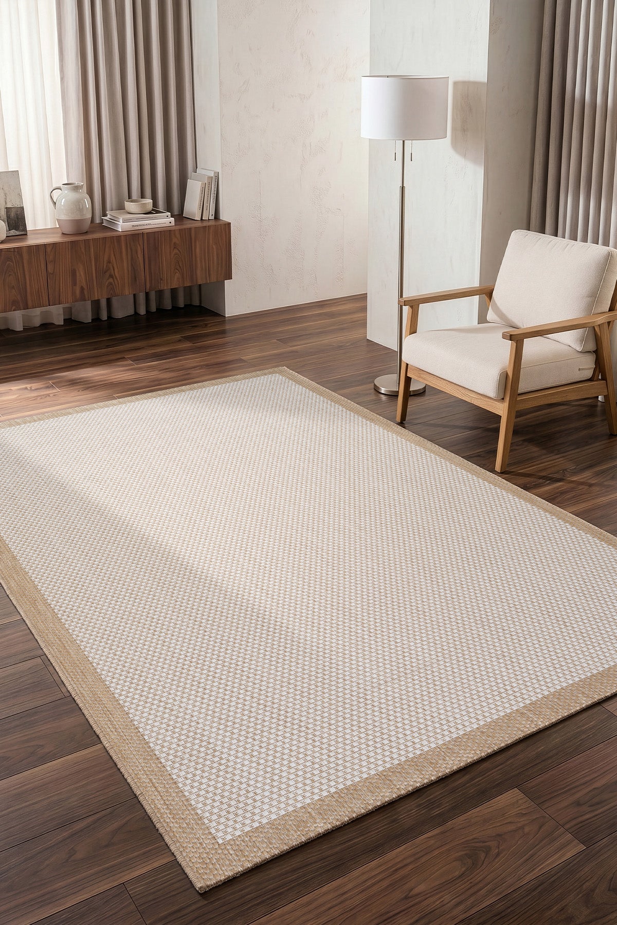 Fresco Ekru Natural Yıkanabilir Halı 23745A