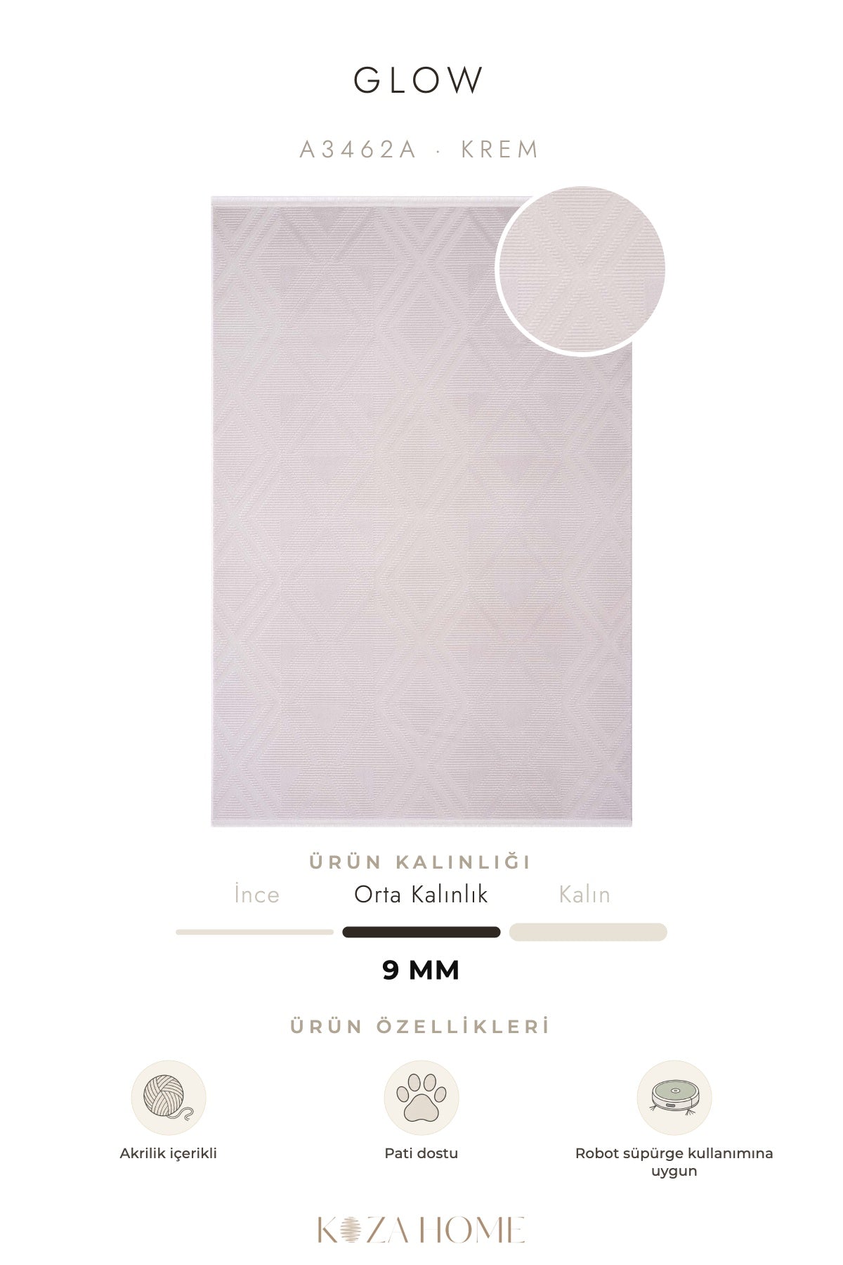 Calvin Klein Glow Krem Halı A3462A