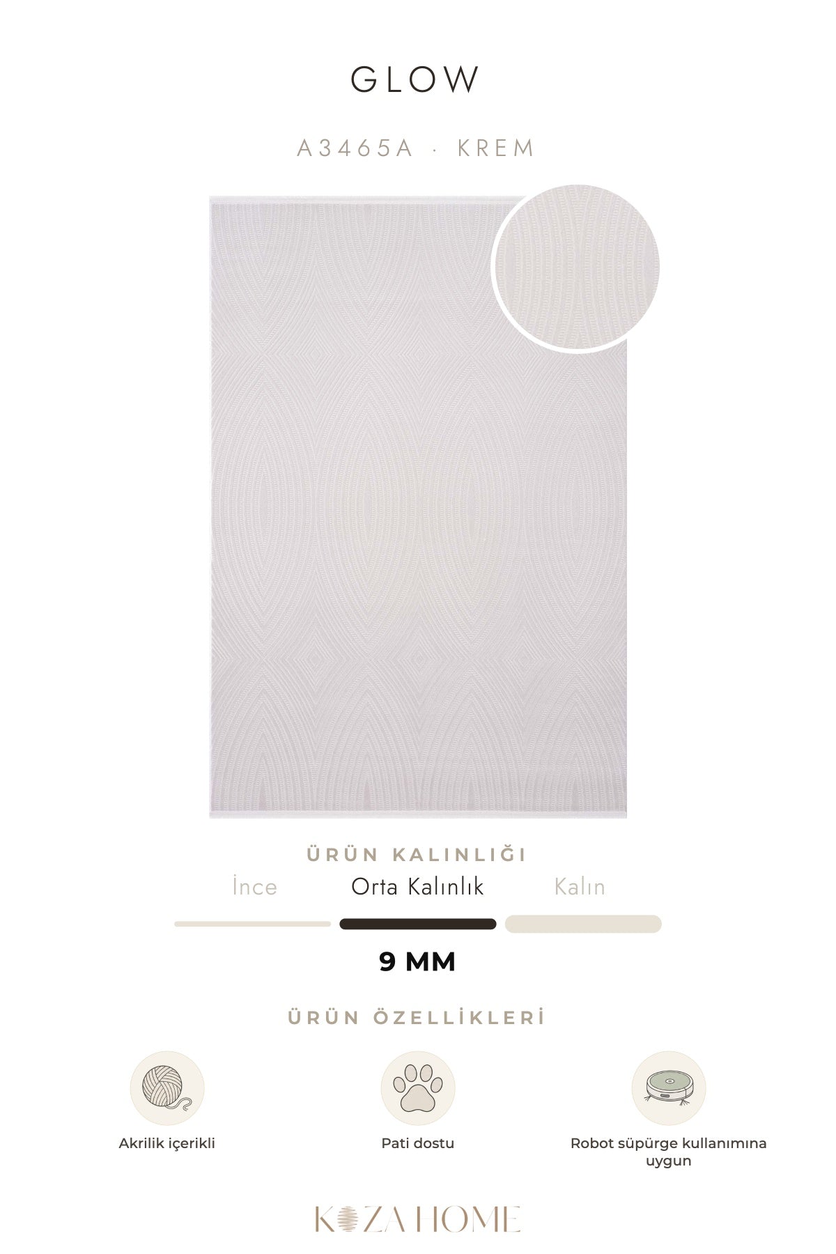 Calvin Klein Glow Krem Halı A3465A