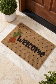 Coco Welcome Kaktüs Paspas Dış Kapı Paspası Kıl Kapı Önü Paspası 40x60 3673