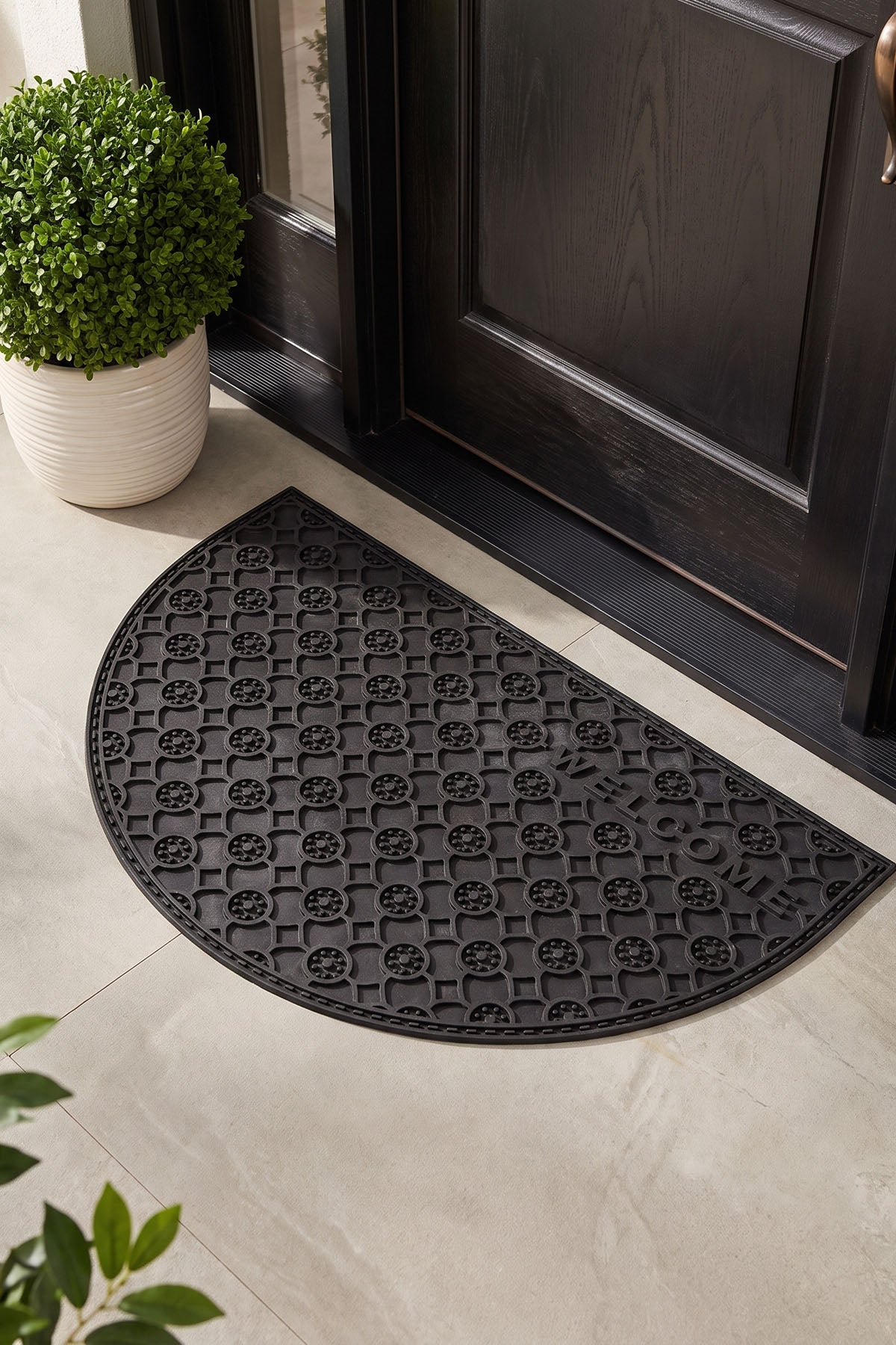 Step Yarım Ay Dış Kapı Paspası Siyah Pvc 45X70 462709