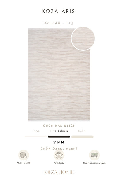 Koza Aris Bej Modern Desenli Salon Halısı 46164A
