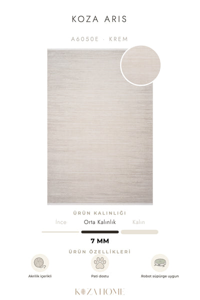 Koza Aris Krem Modern Desenli Salon Halısı A6050E