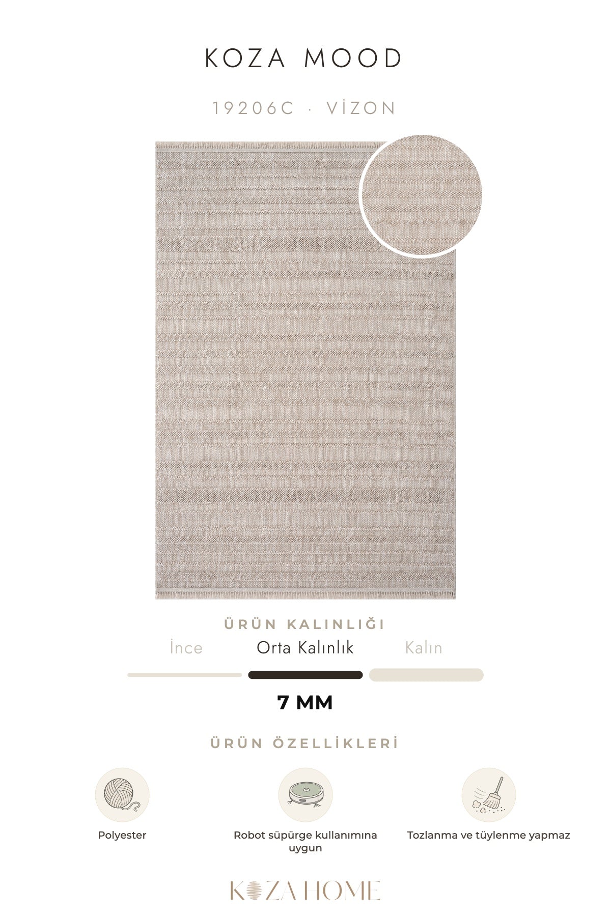 Koza Mood Vizon Geometrik Salon Halısı 19206C