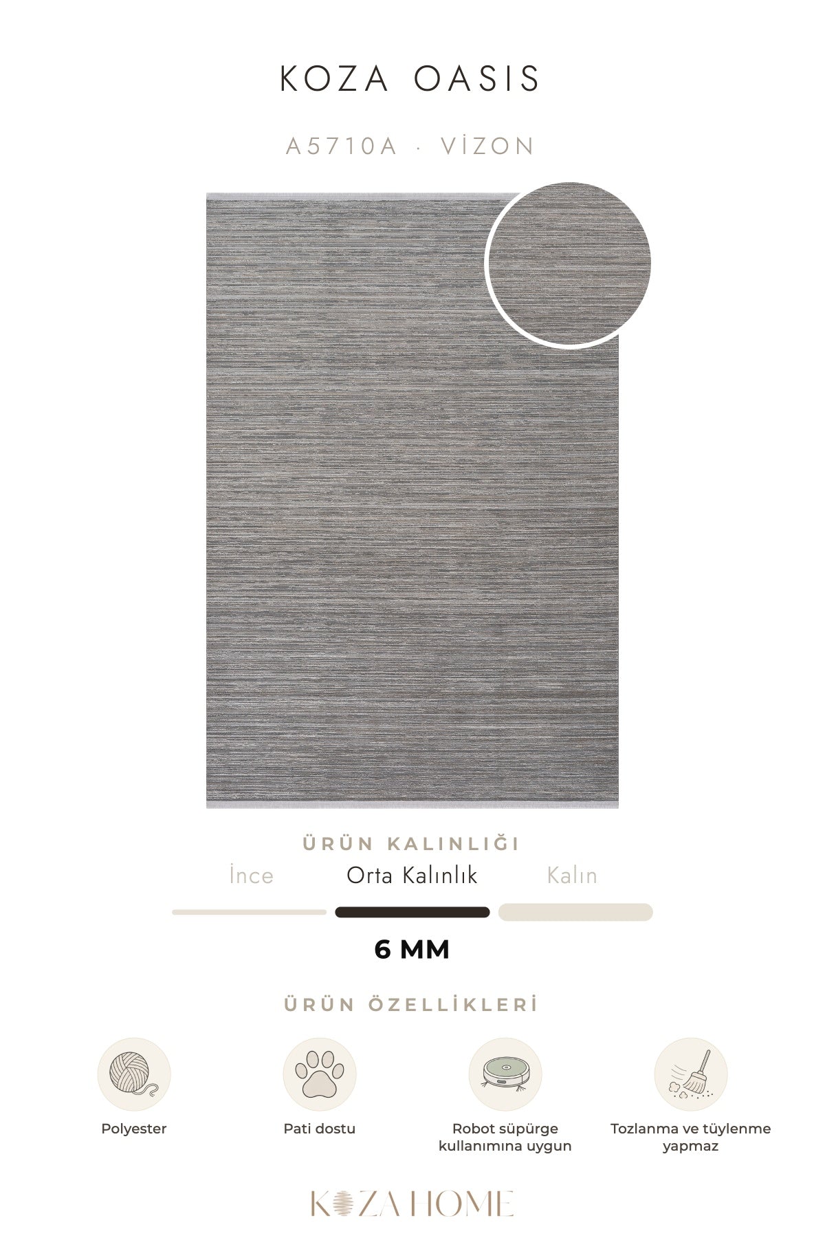 Koza Oasis Vizon Çizgisel Salon Halısı A5710A