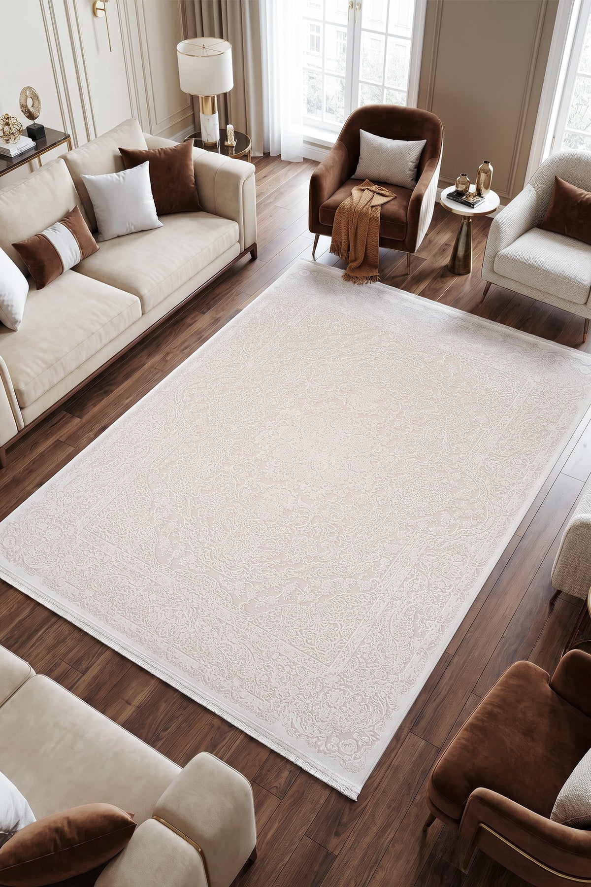 Koza Mirage Krem Salon Halısı A3781B